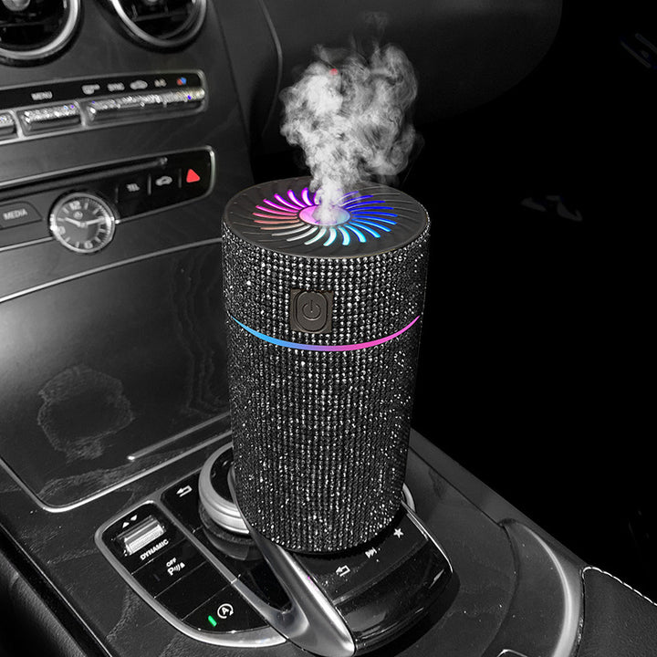 Humidificador de Ar Portátil para Carro com Design Brilhante e LED Colorido