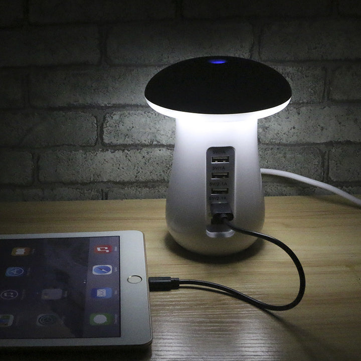 Luminária de LED com Carregador USB Estilo Cogumelo