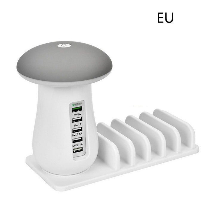 Luminária de LED com Carregador USB Estilo Cogumelo