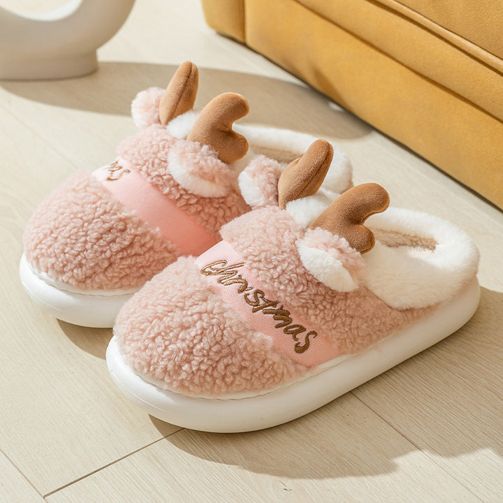 Pantufa Natalina com Chifres de Rena