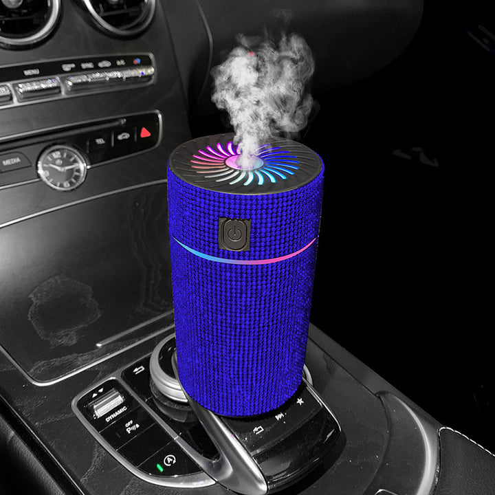 Humidificador de Ar Portátil para Carro com Design Brilhante e LED Colorido