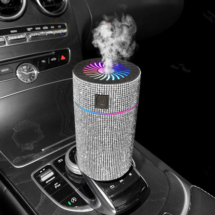 Humidificador de Ar Portátil para Carro com Design Brilhante e LED Colorido