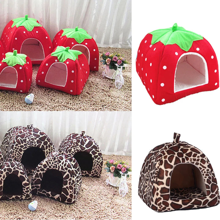 Casinha para Pets Estilo Morango e Girafa