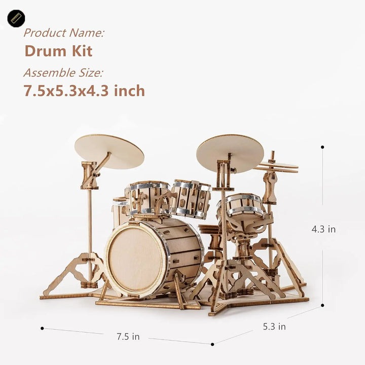 Quebra-Cabeça 3D de Madeira - Kit de Bateria TG409