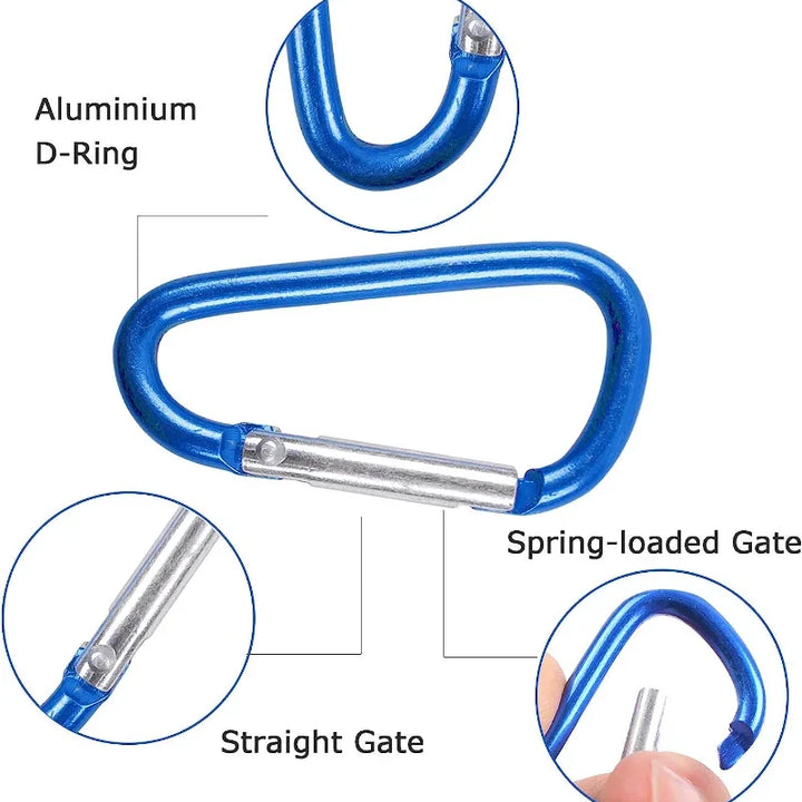 Kit de 30/50 Mini Mosquetões de Alumínio Coloridos para Camping e Acessórios