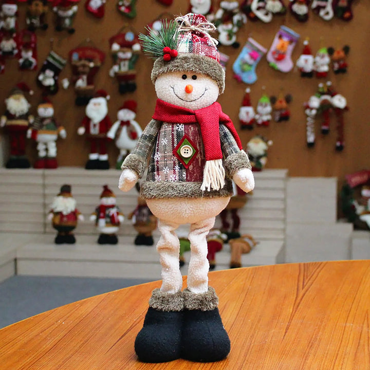 Conjunto de Pelúcias Natalinas - Papai Noel, Boneco de Neve e Rena com Roupa de Inverno