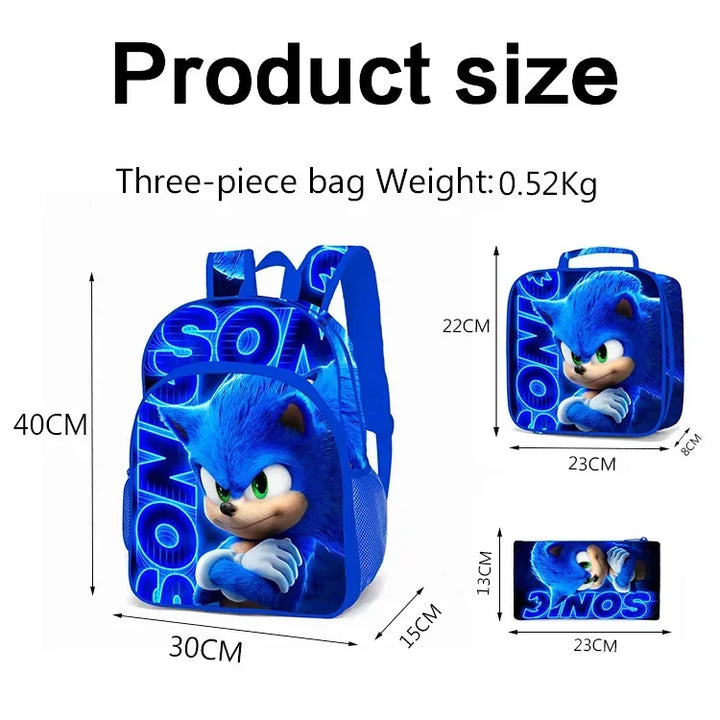 Kit Mochila Escolar Sonic