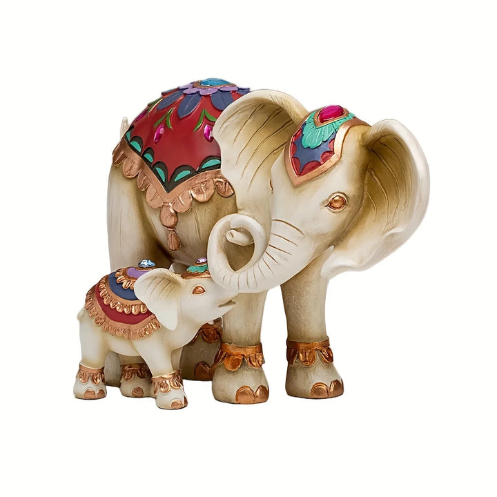 Estatueta Decorativa Elefante com Filhote