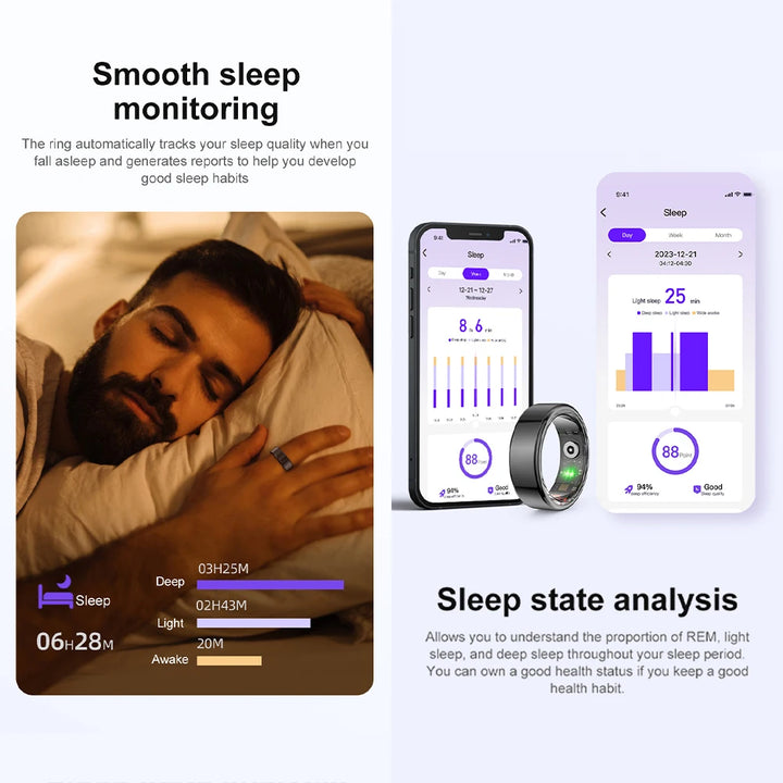 Anel Inteligente COLMI com Monitor de Saúde e Fitness - Controle Total na Ponta dos Dedos