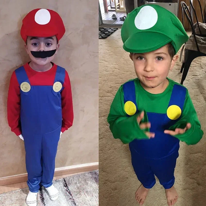 Fantasia Infantil dos Irmãos Encanadores - Kit Mario e Luigi