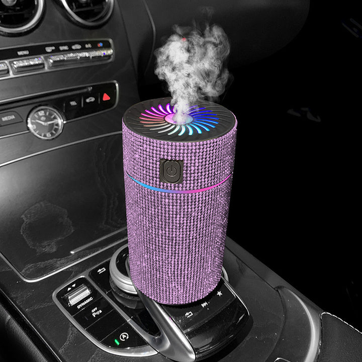 Humidificador de Ar Portátil para Carro com Design Brilhante e LED Colorido