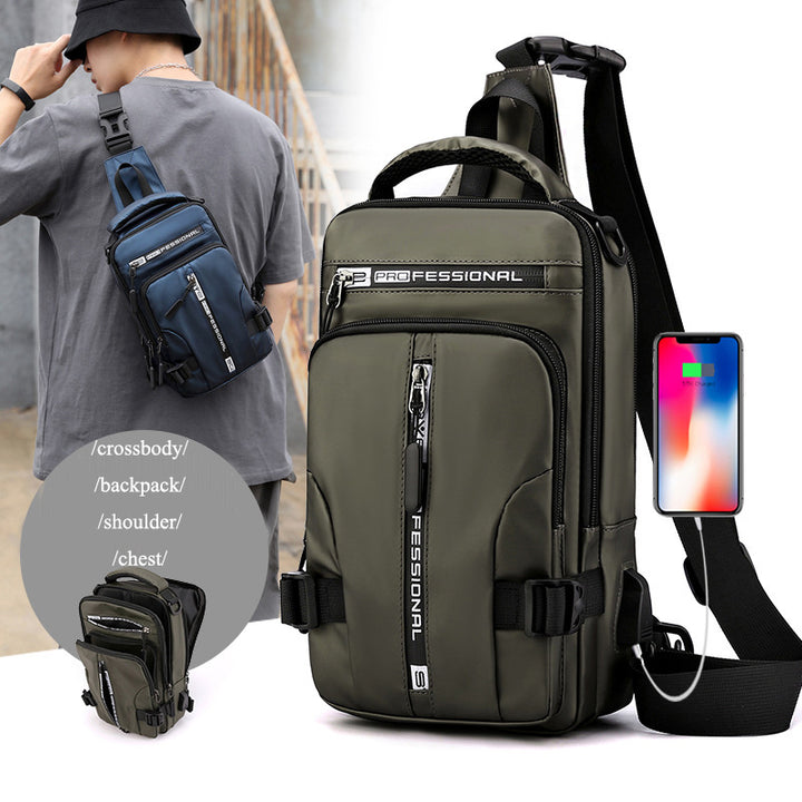 Mochila Sling Multifuncional com Porta USB