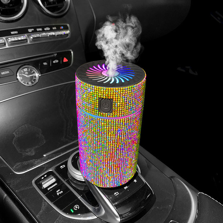 Humidificador de Ar Portátil para Carro com Design Brilhante e LED Colorido