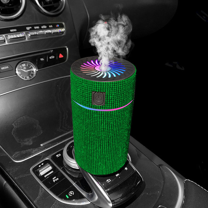 Humidificador de Ar Portátil para Carro com Design Brilhante e LED Colorido