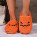 Pantufa de Halloween com Design de Abóbora